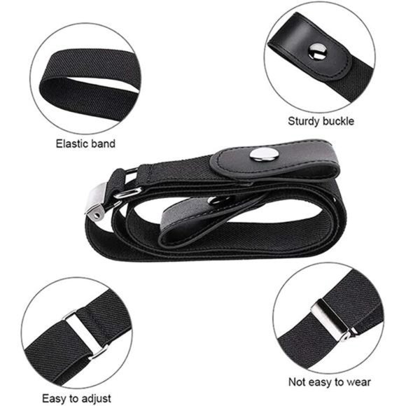 VJK No Buckle Free Elastic Belt for Women Men, Comfortable Adjustable main image 7